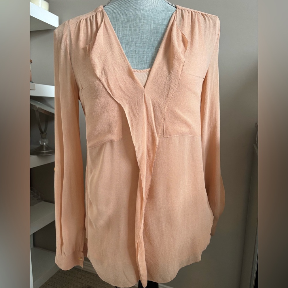 Babaton Pink Tan  Long Sleeve Blouse